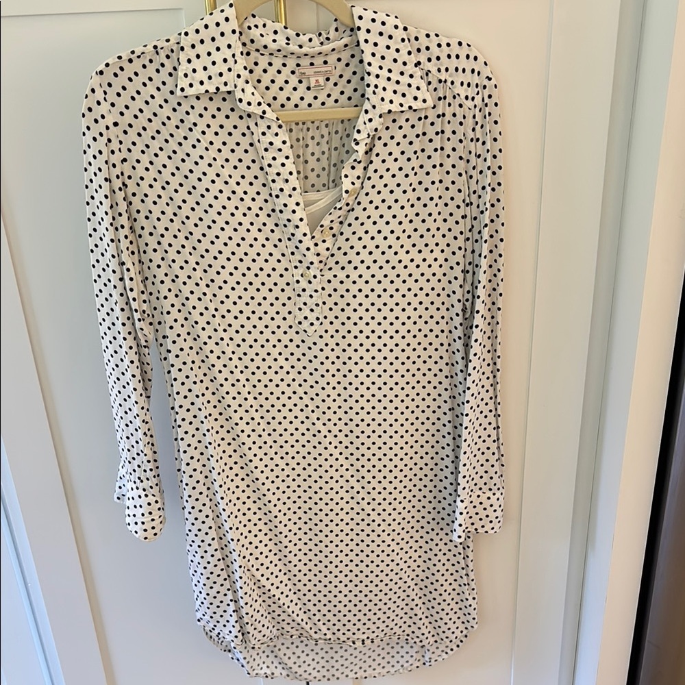 Black and white polka dot shirt GAP shirt dress XS